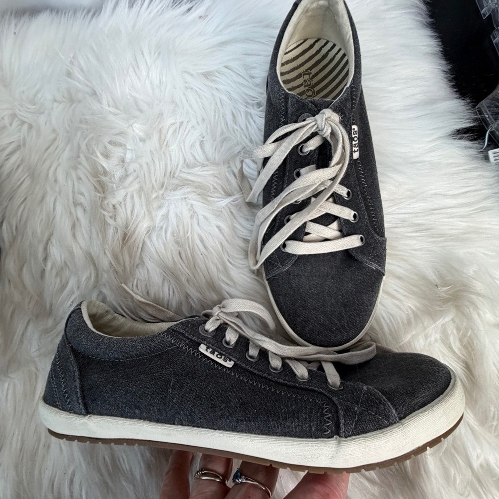 Taos Star Charcoal Grey Canvas Lace Up Sneakers Shoes STA-1284 US 10